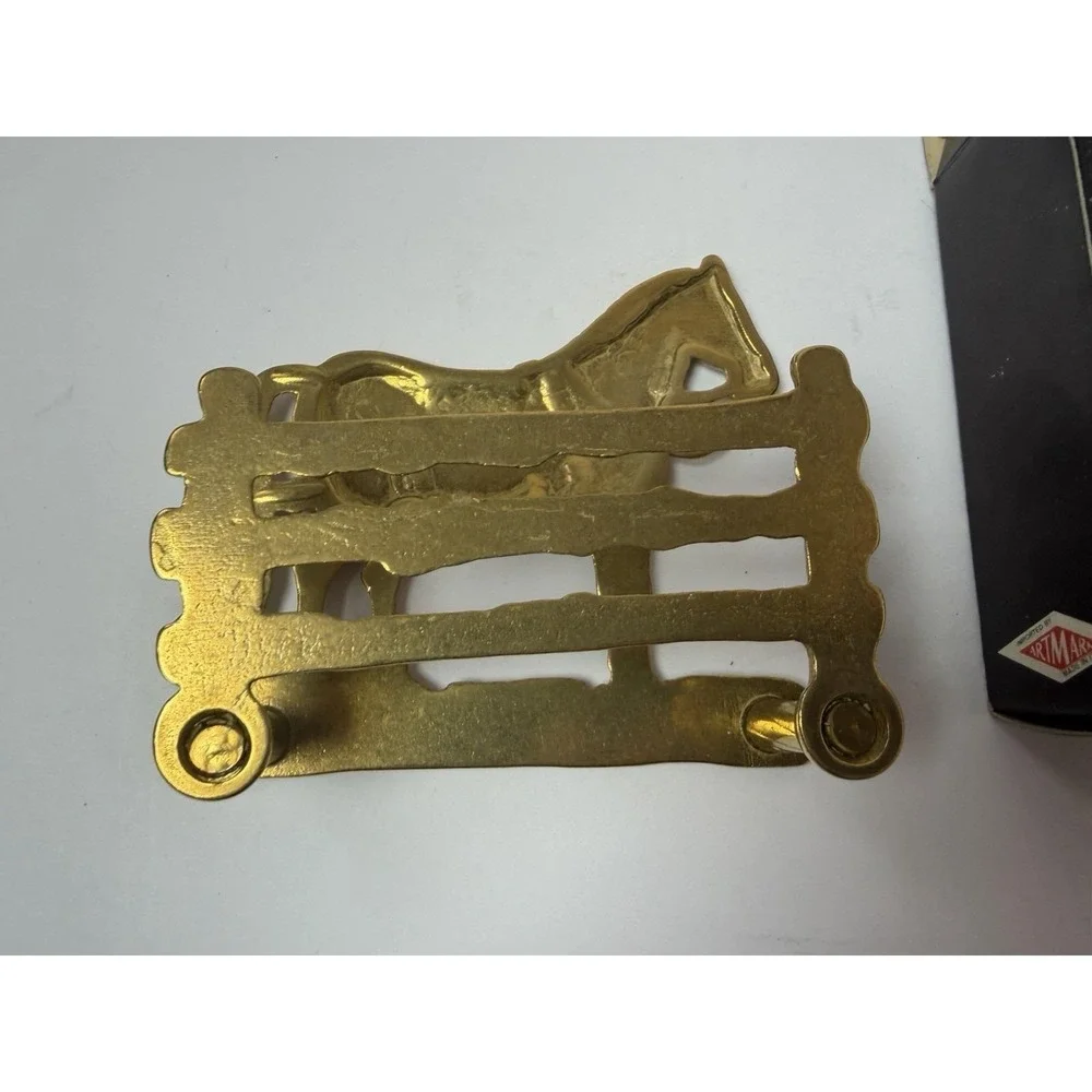 Brass Horse‎ Letter Napkin Holder Business Cards Desk Organizer Made Italy